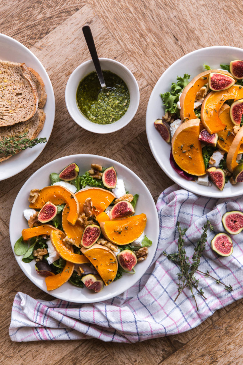 vijgensalade pompoen en buffelmosterd